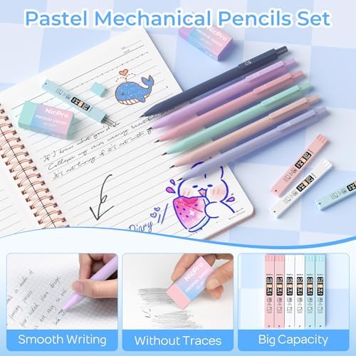 Nicpro 50PCS Cute Spiral Notebook Stationary Set For Women - Image 4