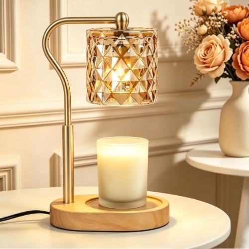 Candle Warmer Lamp with Timer Dimmable, Mother's Day/Birthday Gifts for Women Mom Her, House Warming Gifts New Home, Wax Melt Warmer Modern Farmhouse Decor for Yankee Candle (Diamond-Nature) by BRIGHTSHOW