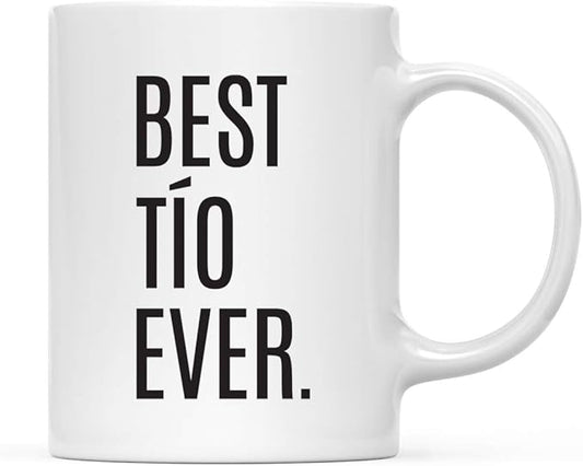 Andaz Press 11oz Coffee Mug, Best Tío Ever, Birthday Present, 1-Pack Tio Cup, Uncle Gift for Christmas or Family Celebration