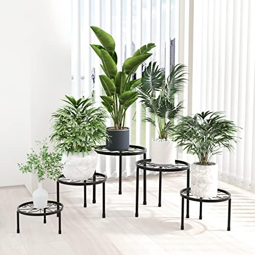 Linpla 5-Pack Decent Metal Plant Stand Indoor Outdoor Low Plant Shelf - Image 4