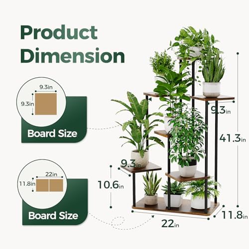Bamworld Large Plant Stand Indoor 7 Tier Plant Shelf for Multiple Plants - Image 5