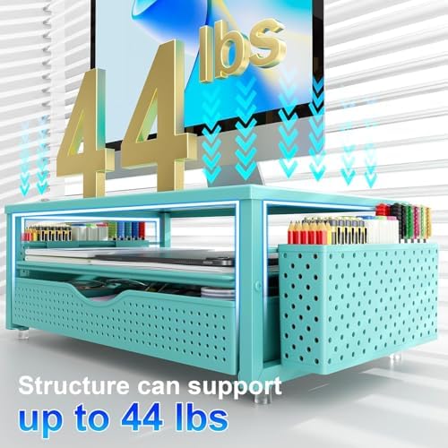 gianotter Desk Organizers and Accessories, Monitor Stand with Drawer and 2 Pen Holder, Desktop Organizer Suitable for Offices and Dormitories (Blue) - Image 6