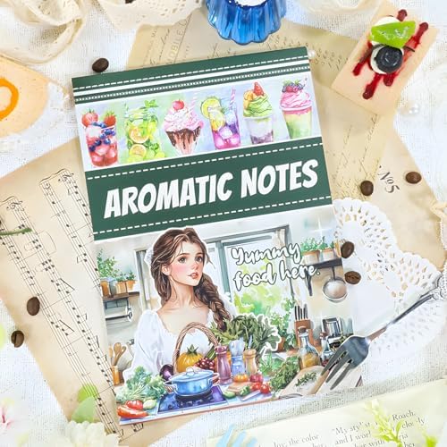 Snycler Sticker Book - 20 Sheets Vintage PET Stickers for Scrapbooking, Junk Journaling, Ephemera, and Decorative Crafts-Aromatic Notes - Image 2