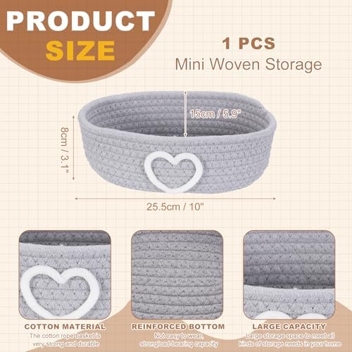 uxcell Rectangular Rope Basket 10x5.9x3.1inch Small Woven Baskets - Image 2