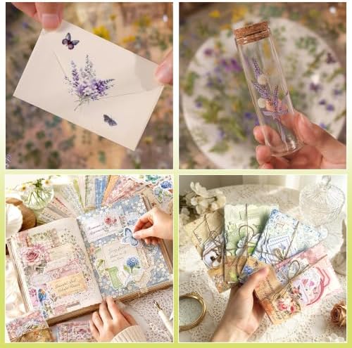 484Pcs Vintage Floral Scrapbook Supplies Kit, Paper & Journaling Stickers - Image 6