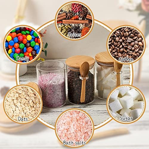 15 oz Glass Sugar Container, 4 Pack Coffee Container, Glass Jars with Lids - Image 6