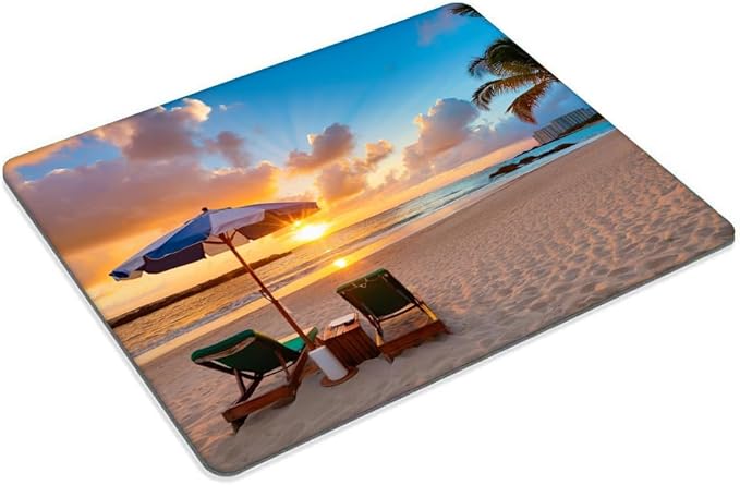 Square Mouse Pad Sunset Over The Ocean,Gaming Mouse Pads for Desk,Soft Computer Waterproof Non-Slip Mouse Mat