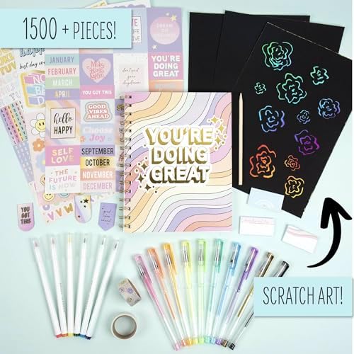 STMT Positivity Journaling Set, Includes Over 1500 Supplies, Self Care, Guided, Daily Journal, Great Gifts - Image 2