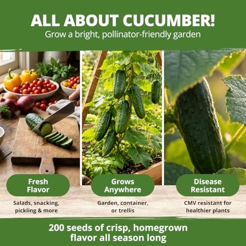 HOME GROWN Organic Marketmore Cucumber Seeds, 200+ Seeds, Cucumis sativus - Image 5