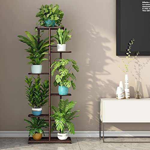 LINZINAR 6 Tier Plant Stand Indoor Outdoor Metal Flower Pot Display Shelf - Image 2