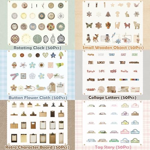 300Pcs Vintage Aesthetic Stickers for Scrapbooking, 6 Themes Cute Linen Textured Scrapbook Stickers for Adults, Junk Journal Supplies, Journaling,Card Making, Notebook, DIY - Image 3