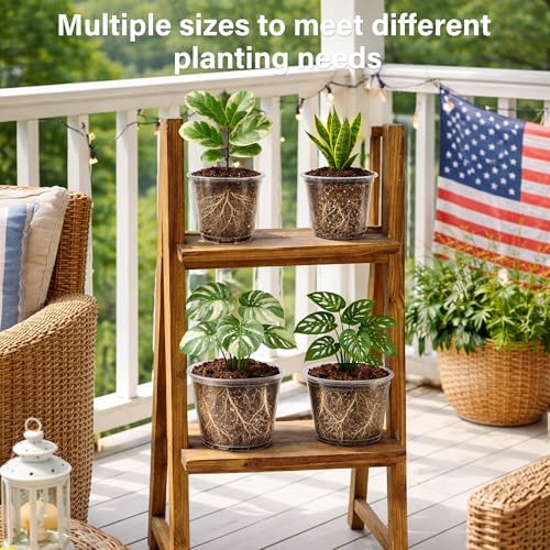 Bluepro Clear Nursery Pots with Saucers, 8 Inch, 8-Pack - Image 7