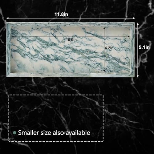 Natural Marble Vanity Tray, Stone Organizer for Bathroom & Kitchen - Image 2