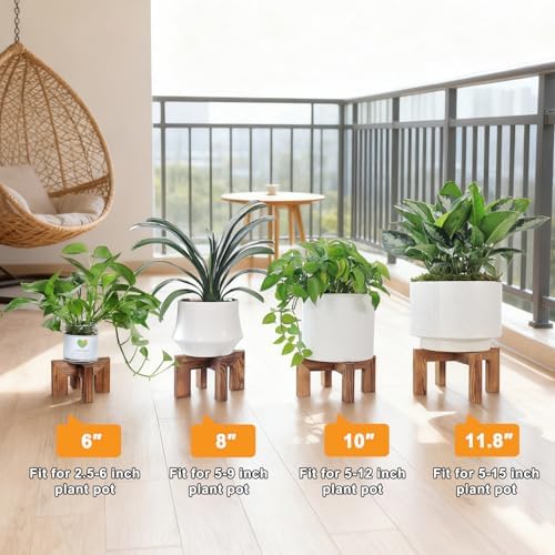 Vigordream Plant Stand, Indoor/Outdoor Wood Plant Holder, Flower Pot Stand - Image 3