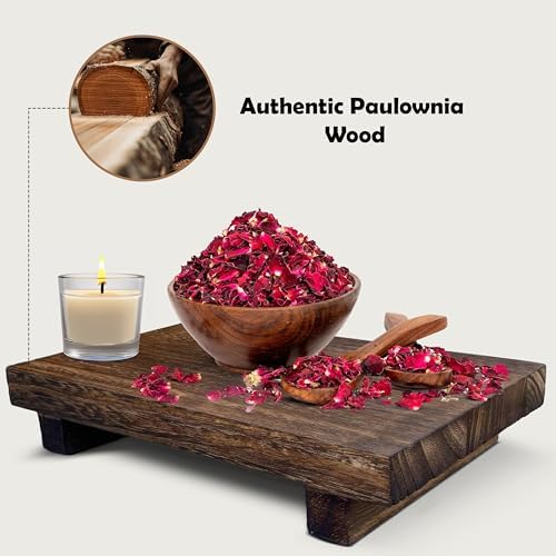 Wood Riser Rustic - Rectangular Pedestal Stand - Brown, 9 x 6 x 1.5 Inch - Image 3