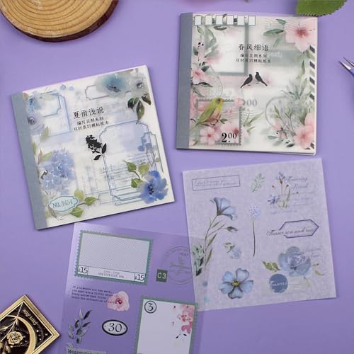 40 Sheets Sticker Book for Adults Journaling, Washi and PET Materials, Ephemera Aesthetic Stickers for Junk Journals, Bujo, Planners - Image 7