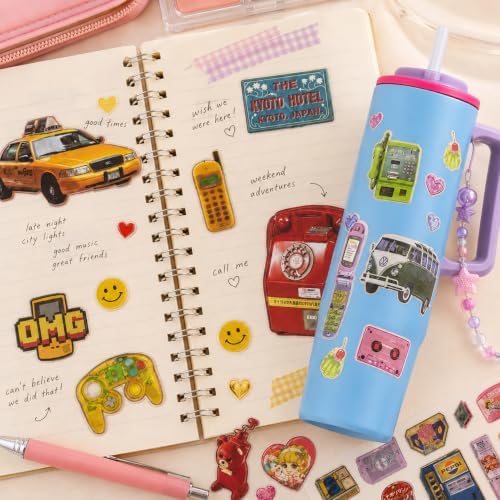 Japanese Retro Sticker Book, 800 Cartoon Stickers Book with Art Coated Paper Creative Activity Stickers for Adults, DIY Scrapbooking Phone Cases Laptops Party Gifts (Y2k) - Image 6