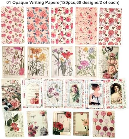 Esweny 200PCS Vintage Scrapbooking Supplies Pack, Aesthetic Scrapbook Sticker Paper Art Journaling Kit for Junk Journals,Planner,Cottagecore Decor Gifts (Pink Series) - Image 5