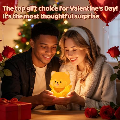 Rytinazzz Silicone Night Light for Kids, 50H Long Battery Red Panda Lamp, Cozy Gift Light for Kids, Soft Dimmable Bedside Light, Rechargeable Tap Control - Image 5