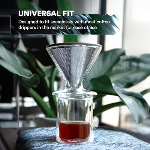 ovalware Double Wall Single Lip Insulated Glass Cup, Set of 2 (12oz / 350ml) - Borosilicate Glass For Coffee, Tea, Whiskey, Cocktails & All Beverages - Minimalistic & Durable Double-Wall Drinking Mug - Image 6
