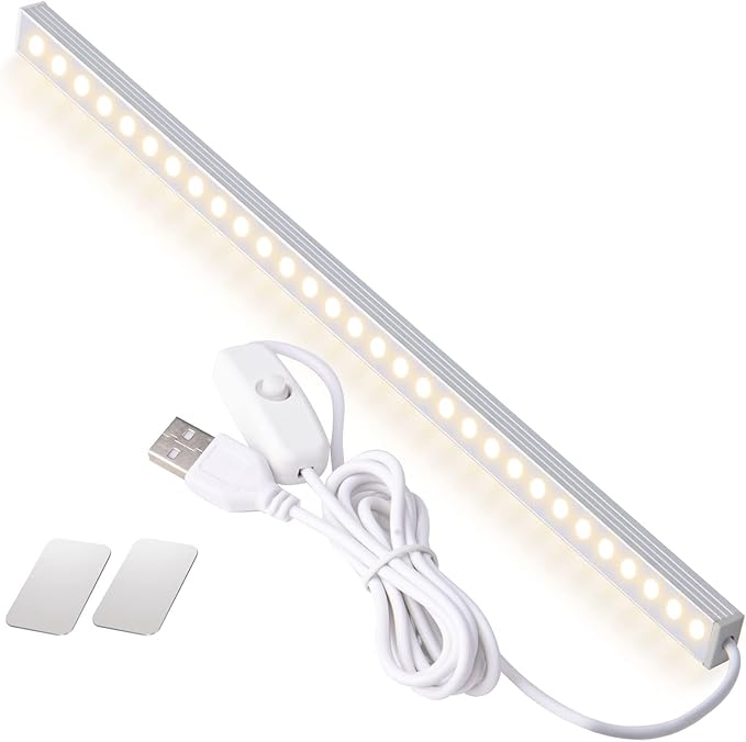 Kitchen Lights Closet Lights LED Light Bar Under Counter Light Fixtures with USB Powered LED Light Bar for Room Under Counter Lighting Work Tables Student Dormitory