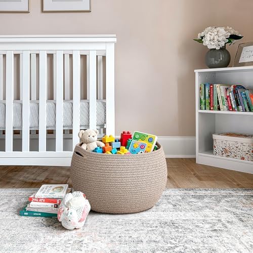 Goodpick Large Toy Storage Basket for Kids, Round, 15.7" x 10.5", Jute - Image 6