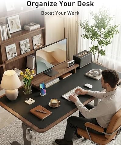 Aothia Faux Leather Desk Mat - Large Mouse Pad, Non-Slip PU Leather Blotter, Waterproof Writing Surface for Office and Home (Black, 40" x 24") - Image 3
