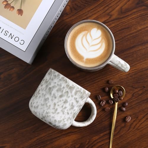 MONITO 12OZ Coffee Mugs Set of 4, Modern Ceramic Coffee Mug Set with Handle - Image 6