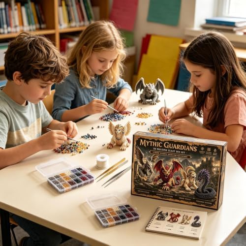 3D Beaded DIY Craft Kit, Complete Tiny Bead Animal Making Set with Tools & Instructions, Stress Relief Handmade Art Project, Beginner Friendly Creative Home Decor & Unique Gift for Teens Adults, Black - Image 4