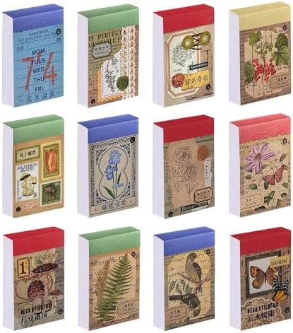 12 Sets 600 Pcs Washi Stickers Aesthetic Sticker Book by Bomichi