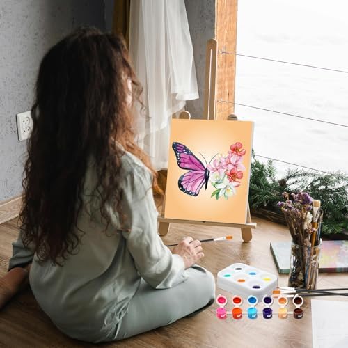 Dinifee 6 Pack Pre Drawn Canvas 8x10 Paint Kit for Adults, Butterfly - Image 5