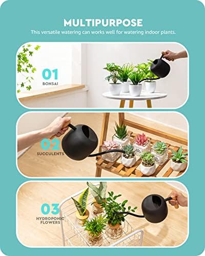 Baffect Watering Can Indoor Plants with Long Spout, 1.2L / 41oz (Black) - Image 6