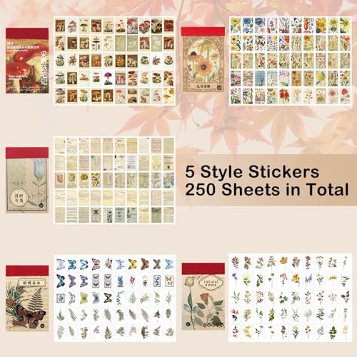 Daoeny 450 Pieces Washi Sticker Set, 9 Set Scrapbooking Diary Planner Album Diary Notebook, Scrapbooking Sticker Journaling Supplies for DIY Arts and Crafts Card Making Laptop Decoration - Image 3