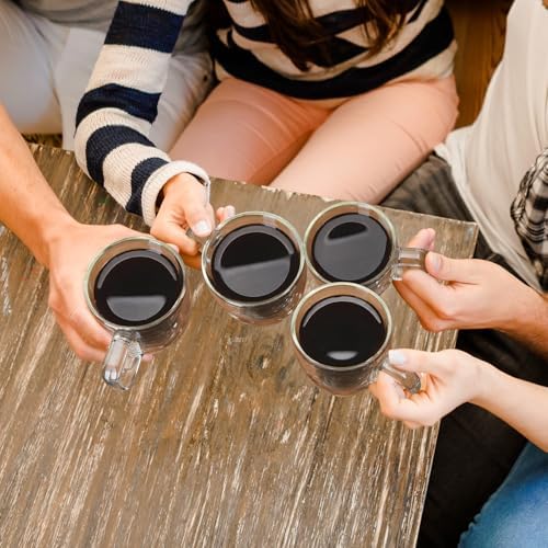 Sweese 5oz Double Wall Glass Espresso Cups Set of 2, Espresso Shot Cups Perfect for Cappuccino, Latte, Tea - Image 4