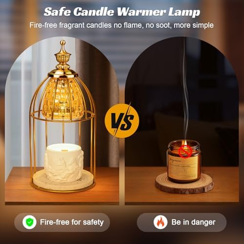 Electric Candle Warmer Lamp in Vintage Birdcage Design with Timer & Dimmer - Image 2