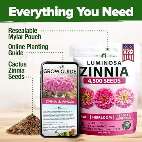 HOME GROWN Luminosa Pink Zinnia 4,500 Flower Seeds Zinnia elegans - Image 5