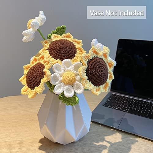 Lily's Lyric Flower Crochet Kit | Sunflower & Daisy Flower | Step-by-Step Video Tutorial for Adults Teenagers | DIY Home Decoration Craft Table Centerpiece - Image 4