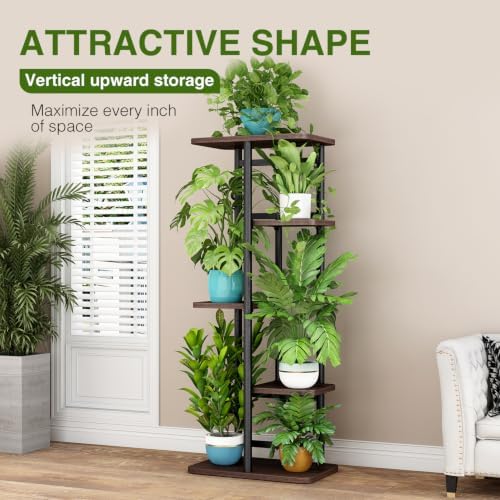 LINZINAR Plant Stand Indoor 5 Tier Metal Corner Tall Flower Shelf - Image 2