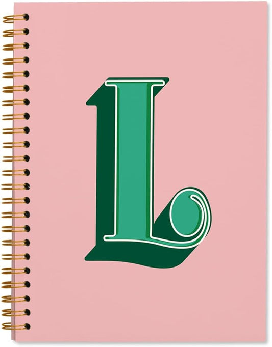 ShowDraven Vintage Initial Letter L Notebook, Personalized Gifts Notebook, Custom Notebook Journals for Writing, Customized Gifts, Monogrammed Gifts for Women, Hardcover Spiral Notebook 5.5 x 8.3