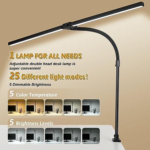 LED Desk Lamp with Base, 18W Dimmable Light, No Remote - Image 2