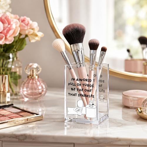 Funny Acrylic Pen Holder Cup, “Be the One That Sparkles” Desk Decor, Cute Pencil Holder Organizer, Coworker Gift, Office Desk Accessories - Image 2