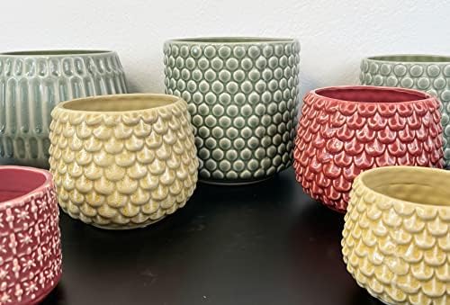 Nordring Stoneware Flower Pot – 6’’ Grey Planter with Polka Dots – Modern Ceramic Pot with Crackle Glaze – No Drainage Holes – Holds 5’’ Indoor Plant - Image 5