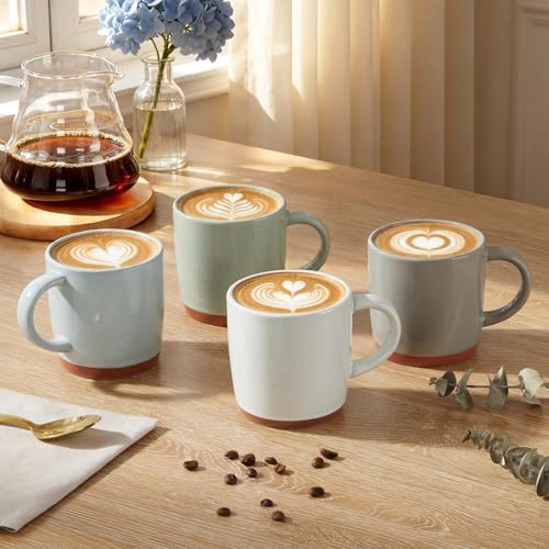 E-far Ceramic Coffee Mug Set of 4, 12oz Modern Coffee Cups, Multicolor - Image 4