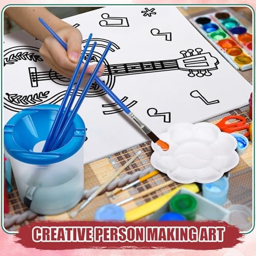Sherr 96 Pcs 12 Set Pre Drawn Canvas Painting Kits, Retro - Image 4