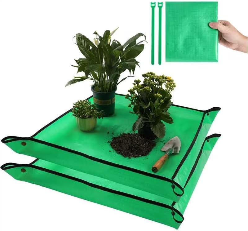 2 Pcs 26.8" x 26.8" Potting Mat for Indoor Plants Transplanting Control Mess Square Repotting Mat Gardening Gifts by FocusonGardeningProjects