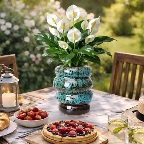 5 inch Ceramic Plant Pot - Flower Pot for Indoor Plants with Drainage Hole - Image 6