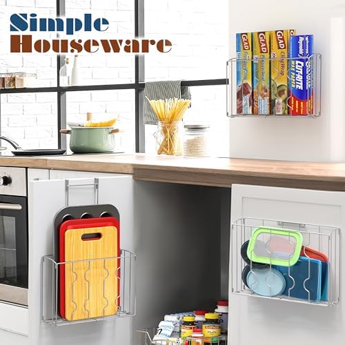 Simple Houseware Over Cabinet Door Organizer, Silver - Image 6