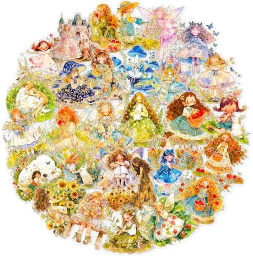 60Pcs Kawaii Girls Stickers for Journaling - Cute Sweet Cartoon Transparent Collage Scrapbooking Supplies Sticker Decal for Junk Journal Cards DIY Arts Crafts by Weenkilly