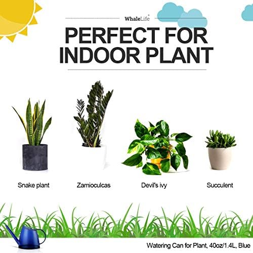 Small Indoor Plant Watering Can Long Spout 1.4L Blue - Image 2