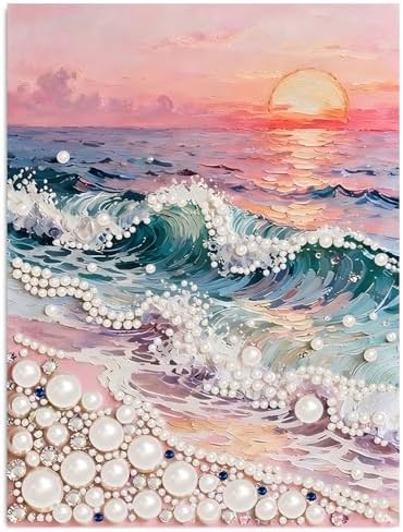 HITO Waves Pearl Diamond Painting Kits for Adults Pearl Diamond Art Kits by HITO